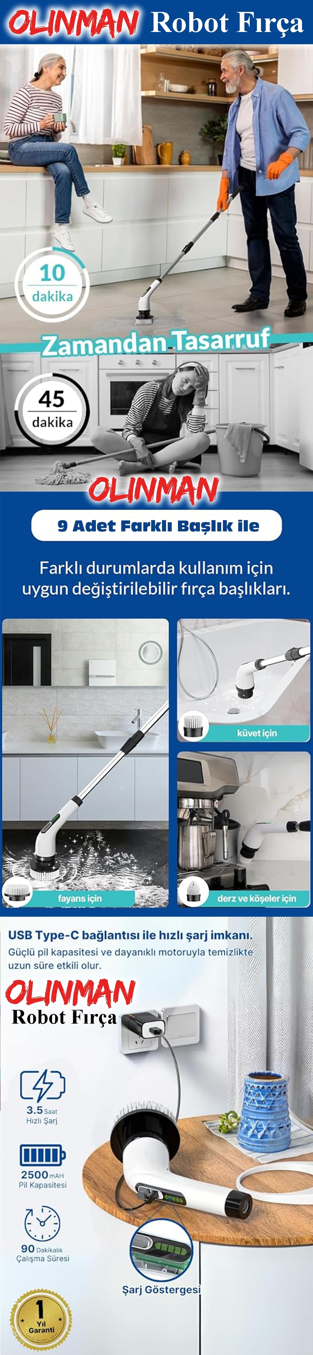 Olinman Şarjlı Fırça